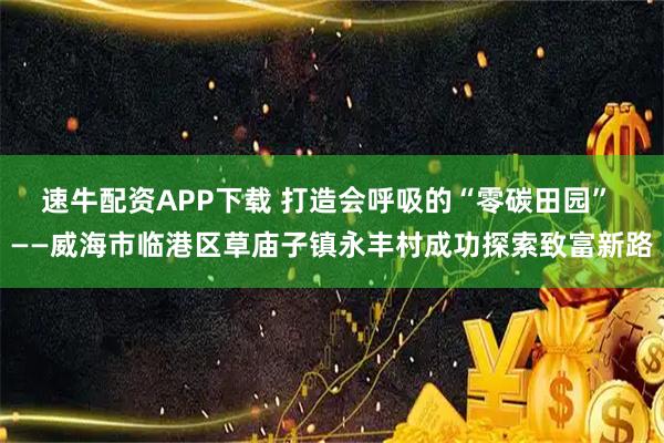 速牛配资APP下载 打造会呼吸的“零碳田园” ——威海市临港区草庙子镇永丰村成功探索致富新路